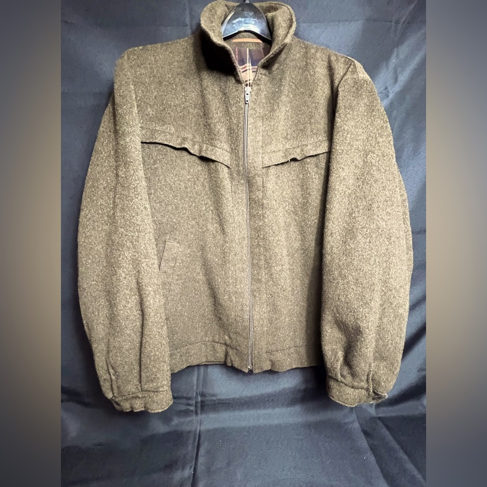 Krauland Pischl Tyroler Loden Wool Jacket Sz 51 Brown/Dark Green Made in Austria